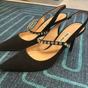 Miu miu black slingback heels